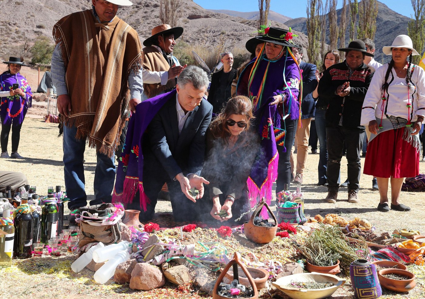 Pachamama offering at a public event in Argentina