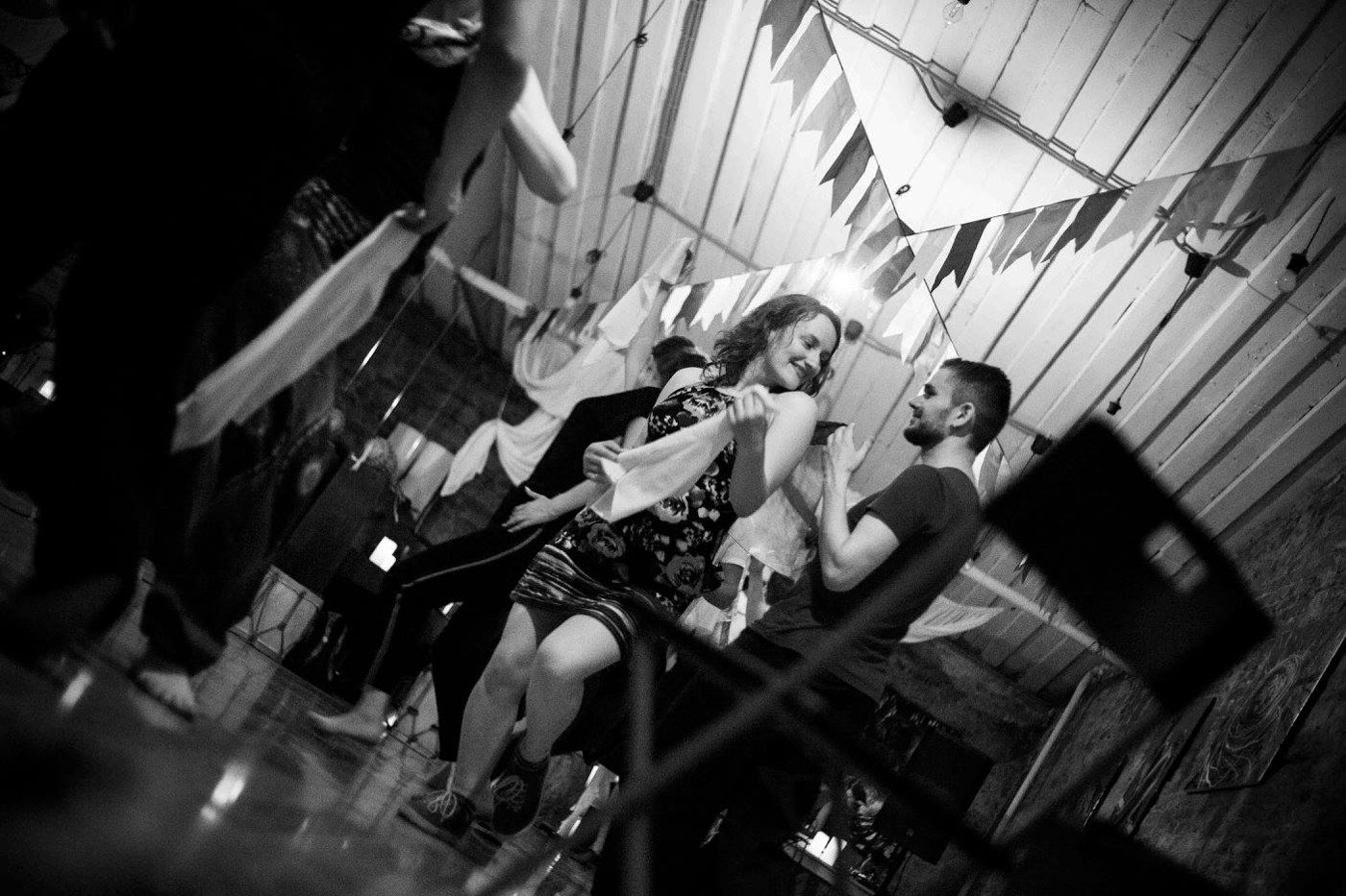 Couple dancing Argentine zamba in Saint Petersburg; illustration of the dance