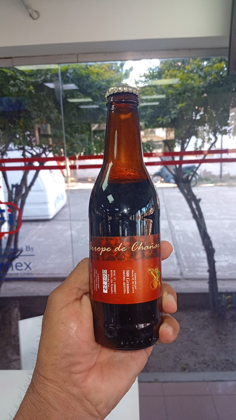 Botella de arrope de chañar